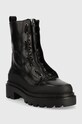 Pinko cizme de piele Timo 1H213E.A076.Z99 negru AW22