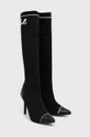 Elegantni škornji Karl Lagerfeld Pandara črna