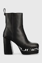 Karl Lagerfeld botki skórzane STRADA STRADA słupek czarny KL30144.000