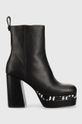 černá Kožené kotníkové boty Karl Lagerfeld Strada Dámský