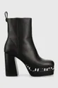 μαύρο Δερμάτινες μπότες Karl Lagerfeld Strada Γυναικεία