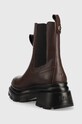 Παπούτσια Δερμάτινες μπότες τσέλσι Karl Lagerfeld Danton KL45065.044 καφέ