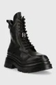 Usnjeni nizki škornji Karl Lagerfeld Danton črna