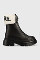 Karl Lagerfeld workery skórzane DANTON płaski czarny KL45075.000