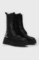 Kožené členkové topánky Karl Lagerfeld ZEPHYR čierna