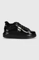 μαύρο Δερμάτινα αθλητικά παπούτσια Karl Lagerfeld Γυναικεία