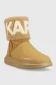 Μπότες χιονιού σουέτ Karl Lagerfeld καφέ