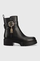 Кожаные полусапожки Coach Lacey Leather Bootie без утепления чёрный CB995.BLK