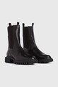 Boty Kožené kotníkové boty AllSaints WF090Y černá