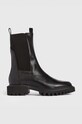 Kožené kotníkové boty AllSaints WF090Y černá AW22