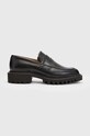 Шкіряні мокасини AllSaints WF0052Z чорний AW22