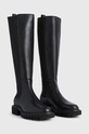 Kožne čizme AllSaints Maeve WF008Z crna AW22