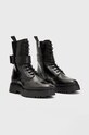 Obuwie AllSaints workery skórzane Onyx WF584X czarny