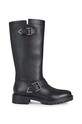 Δερμάτινες μπότες Geox D16FTF 04643 C9999 D HOARA F φλατ μαύρο D16FTF.04643.C9999