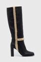 BOSS stivali in pelle Scarlet tessile nero 50481487.001
