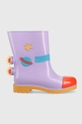 fialová Detské gumáky Melissa Rain Boot + Fabula Inf Dievčenský