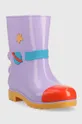 Детские резиновые сапоги Melissa Rain Boot + Fabula Inf фиолетовой