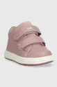 Δερμάτινα παιδικά κλειστά παπούτσια Geox ροζ