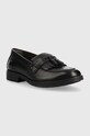 Geox mocasini din piele pentru copii J4449A.00043.29.34 negru AW22
