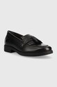 Geox mocasini din piele pentru copii J4449A.00043.35.41 negru AW22