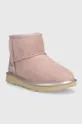 Замшевые сапоги UGG Classic Mini Shine розовый