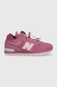New Balance buty zimowe zamszowe dziecięce GV574HP1 tekstylny fioletowy GV574HP1