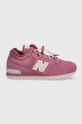 fioletowy New Balance buty zimowe zamszowe dziecięce GV574HP1 Dziewczęcy