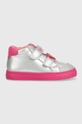 srebrny Agatha Ruiz de la Prada sneakersy skórzane dziecięce Dziewczęcy