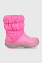 рожевий Дитячі чоботи Crocs Winter Puff Boot Для дівчаток