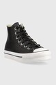 Converse tenisi de piele pentru copii Chuck Taylor All Star Eva Lift A02485C negru AW23