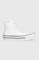 Converse tenisi de piele pentru copii Chuck Taylor All Star Eva Lift alb A02486C