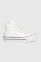 Detské kožené tenisky Converse Chuck Taylor All Star Eva Lift biela A02486C