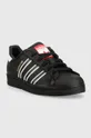 Παιδικά δερμάτινα αθλητικά παπούτσια adidas Originals Superstar μαύρο