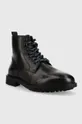 Δερμάτινα παπούτσια Sisley μαύρο