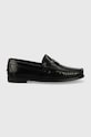 Guess mokasyny skórzane Livorno eleganckie czarny FM7LIV.LEA14.BLACK