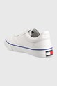 Încălțăminte Tommy Jeans sneakers din piele Leather Soccer Vulc EM0EM01026.YBR alb