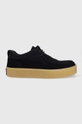 tmavomodrá Semišové poltopánky Tommy Jeans Mens Suede Shoe Pánsky