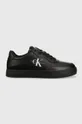 μαύρο Δερμάτινα αθλητικά παπούτσια Calvin Klein Jeans Classic Cupsole Laceup Ανδρικά