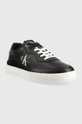 Kožené tenisky Calvin Klein Jeans Classic Cupsole Laceup čierna