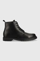 Jack & Jones trzewiki skórzane Hastings skóra licowa czarny 12215539.Anthracite
