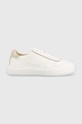 biela Kožené tenisky Calvin Klein Low Top Lace Up Pánsky