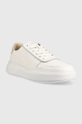 Kožené tenisky Calvin Klein Low Top Lace Up biela