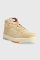 Semišové sneakers boty Tommy Jeans Suede Basket Midcut EM0EM01072.AB4 béžová AW22