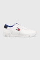 Tommy Jeans sneakersy skórzane Retro Leather Cupsole Tjm Ess imitacja skóry licowej biały EM0EM01068.YBR