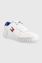 Δερμάτινα αθλητικά παπούτσια Tommy Jeans Retro Leather Cupsole Tjm Ess λευκό
