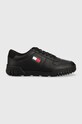 Tommy Jeans sneakersy skórzane Retro Leather Cupsole Tjm Ess imitacja skóry licowej czarny EM0EM01068.BDS