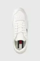 λευκό Δερμάτινα αθλητικά παπούτσια Tommy Jeans
