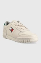 Tommy Jeans sneakersy Retro Leather Cupsole Tjm Ess beżowy