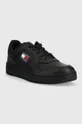 Δερμάτινα αθλητικά παπούτσια Tommy Jeans Retro Basket Tjm Ess μαύρο
