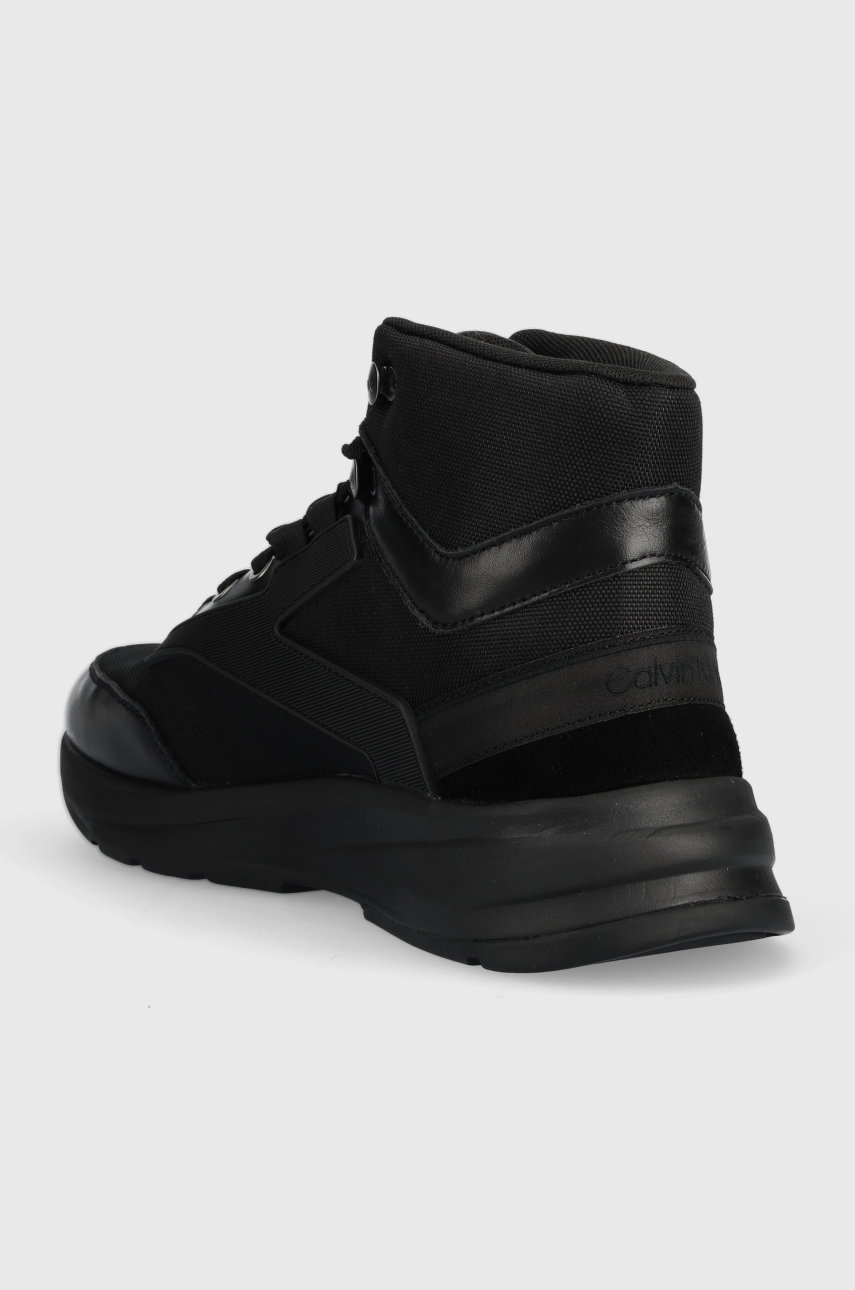 Sneakers boty Calvin Klein High Top Lace Up Mix  Svršek: Textilní materiál, Přírodní kůže Vnitřek: Textilní materiál Podrážka: Umělá hmota